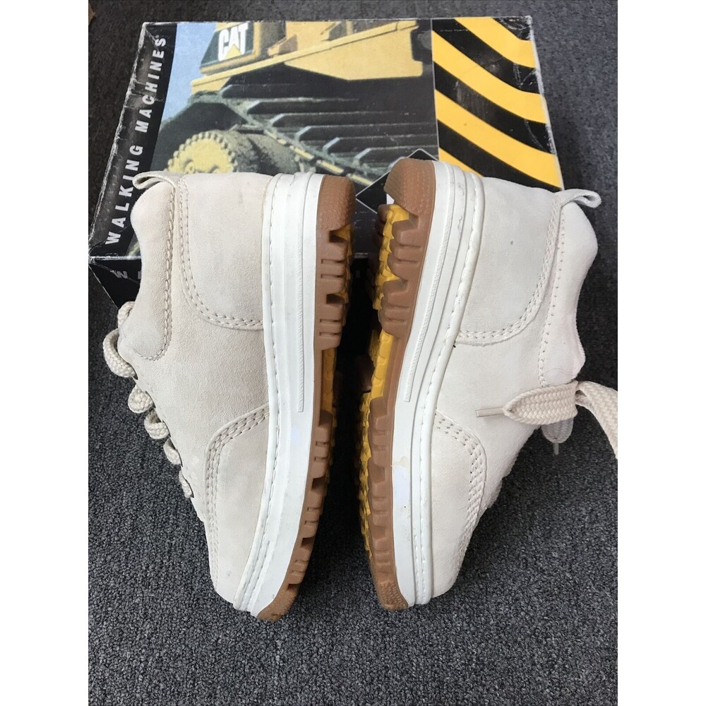 CAT Women 8.5 M Caterpillar Walking Machines Shoes Ivory Lace Up Suede Boulder